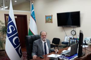 John Macgregor, OSCE Project Co-ordinator in Uzbekistan, Tashkent, 20 May 2020. (OSCE/Gulom Turdaliev)