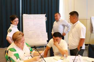 Kyrgyz border officers at the “Crisis Management, Behavioural Analysis, and Interviewing Techniques” training course led by the OSCE-Led Mobile Training Team, 1 July 2024, Bishkek, Kyrgyzstan. (OSCE/Altynai Toktosunova)