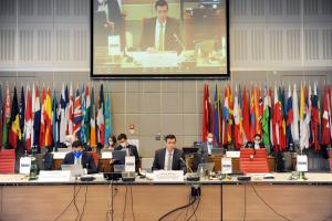 OSCE Special Representative Valiant Richey at the 21st OSCE Alliance Conference against Trafficking in Persons, 14 June 2021, Vienna. (OSCE)