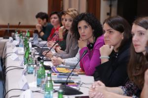 Women human rights activists from Bosnia and Herzegovina and Ukraine during the roundtable on enhancing protection and response to violence against women and girls, 5-6 October 2022.  
 (Zejd Kadrić/OSCE)
