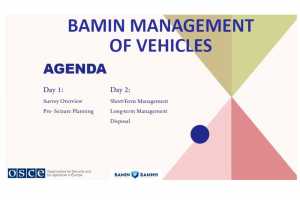 Balkan Asset Management Interagency Network online training agenda on vehicle management. (OSCE)