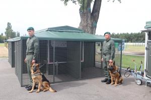 Canine units of the State Border Guard Service of Ukraine (SBGS) receive from OSCE canine trailers with field kennels and harnesses with leashes, Kyiv, 19 August 2021  (Valerii Oliinyk/SBGS)