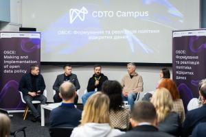 Panelists during panel discussion on best practices and successful open data examples at the national level, 23 February 2024.  (OSCE)