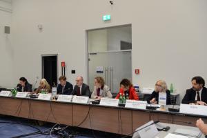 Igli Hasani, Co-ordinator of the OSCE Economic and Environmental Activities, addressing the roundtable to launch a new extra-budgetary project on combating money laundering committed via criminal use of virtual assets and cryptocurrencies, Vienna, 20 October 2022. (OSCE/Micky Kroell)