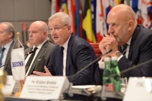 Major General Sami Nurmi, Deputy Chief of Staff of the Finnish Defence Forces speaking at Forum for Security Co-operation meeting chaired by Finland, Vienna, 15 October 2025. (OSCE)