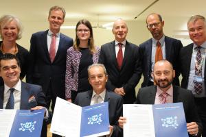 OSCE representatives at the launch of the project Effective Criminal Justice Strategies and Practices to Combat Gender-based Violence in Eastern Europe, Vienna, 20 September 2018. (OSCE/Micky Kroell)