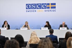 Final press conference of 28th Ministerial Council, Stockholm, 3 December 2021. (Government Offices of Sweden / Ninni Andersson)