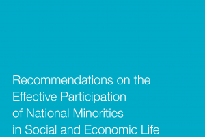Cover of Recommendations on the Effective Participation of National Minorities in Social and Economic Life (OSCE)