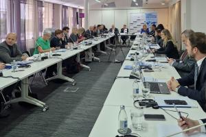 Participants at the ninth ninth annual meeting of the permanent conference of organized crime prosecutors held on 22 and 23 February in Belgrade, Serbia.  (OSCE)