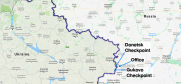 A map marked with the Russian checkpoints Gukovo and Donetsk, where OSCE Observers are stationed. (Google Maps)