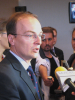 Antonio Milošoski, Head of the OSCE/ODIHR Election Observation Mission to the 23 September 2012 parliamentary elections in Belarus, speaks to journalists at the mission’s opening press conference, Minsk, 22 August 2012. (OSCE/Kyle Bowers)