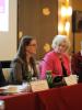 Konstantin Baranov (l), Member of the Coordinating Council of the International Youth Human Rights Movement, Ambassador Maria Leissner (c-r), Secretary General of the Community of Democracies, and Melanie Sully, Head of the Go-Governance Institute, listening to Alice Thomas (c-l), Chief of ODIHR’s Legislative Support Unit, giving her opening remarks, during a side event at Human Dimension Implementation Meeting, in Warsaw, 22 September 2015 (OSCE/Murat Gungor)