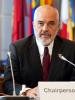 OSCE Chairperson-in-Office, Albania’s Prime Minister and Minister for Europe and Foreign Affairs, Edi Rama, addresses the OSCE Permanent Council, Vienna, 28 August 2020. (OSCE/Ghada Hazim)