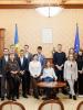 The interns, Mihail Platsinda (third from left), Ekaterina Chumachenko (seated, centre) and Andreaa Goras (fifth from left, front row), Presidential Palace, Chișinău, 22 February 2023. (Institute for European Policies and Reforms)