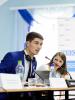 Student Teodor Tagîrş (c) represents the role of the OSCE High Commission on National Minorities during a simulation game of the OSCE Permanent Council as part of the Model OSCE organized by the OSCE Mission to Moldova, Vadul lui Voda, 5 December 2015.  (OSCE/Igor Schimbător)