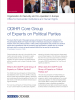 Front cover of the factsheet on the ODIHR Core Group of Experts on Political Parties (OSCE)