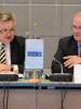 (L-r): Michael Georg Link, Director of the OSCE Office for Democratic Institutions and Human Rights and Ambassador Eberhard Pohl, 2016 Chairperson of the Permanent Council, during an OSCE meeting on Countering intolerance and discrimination, Vienna, 14 April 2016.  (OSCE/Micky Kroell)