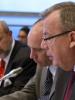 R-l: Yuri Fedotov, Executive Director of the United Nations Office on Drugs and Crime; Thomas Wuchte, Head on OSCE Anti-Terrorism Issues; and OSCE Secretary General Lamberto Zannier, during a conference on improving the control of explosive substances, Vienna, 10 May 2012. (OSCE/Jonathan Perfect)
