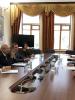 OSCE High Commissioner on National Minorities Lamberto Zannier (second left) meets with Ukraine’s Culture, Youth and Sport Minister Volodymyr Borodianskyi, Kyiv, 10 October 2019. (OSCE)