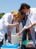 The team of the ENVSEC South Caucasus River Monitoring Project takes samples of water and soil at the border between Azerbaijan and Georgia, May 2008.  (Vano Shlamov)