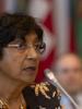 The UN High Commissioner for Human Rights, Navi Pillay, addressing the OSCE Permanent Council, Vienna, 3 July 2014. (OSCE/Jonathan Perfect)
