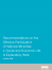 Cover of Recommendations on the Effective Participation of National Minorities in Social and Economic Life (OSCE)