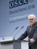 2016 OSCE Chairperson-in-Office and German Foreign Minister Frank-Walter Steinmeier at the opening press conference of the 23rd OSCE Ministerial Council, Hamburg, 8 December 2016.  (Auswaertiges Amt/photothek.net)