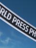 A banner for the World Press Photo exhibition held in Vilnius, 6 June 2011. (OSCE/Jonathan Perfect)