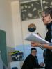 ODIHR observers visit a polling station in Skopje during North Macedonia's presidential election, 21 April 2019. (OSCE/Maria Kuchma)