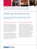 Front cover of a factsheet explaining the work of the OSCE/ODIHR in assisting OSCE participating States in living up to their rule of law commitments. (OSCE)