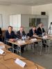 From left: Education Minister Slavica Đukić Dejanović, OSCE High Commissioner on National Minorities Kairat Abdrakhmanov, OSCE Mission to Serbia Head Jan Braathu, EU Ambassador to Serbia Emanuele Giaufret, University of Novi Sad Rector Dejan Madić and Subotica Faculty of Economics Dean Nebojša Gvozdenović participate in the 14th Stakeholders’ Meeting of the Bujanovac Department of the Subotica Faculty of Economics of the University of Novi Sad, Bujanovac, Serbia, 15 September 2023. (OSCE)