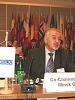 Ambassadors Bernard Fassier of France (l), Yury Merzlyakov of Russia (c), and Matthew Bryza of the United States, the Co-Chairmen of the Minsk Group, present a joint statement on Nagorno-Karabakh to the OSCE Permanent Council, 16 November 2006. (OSCE/Mikhail Evstafiev)
