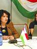 Alla Kuvatova (left) from the Tajik Association of NGOs on gender equality and Rosa Logar from the Domestic Abuse Intervention Centre in Vienna at the OSCE seminar on innovative approaches to combating violence against women, Dushanbe, 20 October 2008. (OSCE)