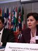 ODIHR Director Janez Lenarcic (left) listens as Kazakhstan's Minister of Labour and Social Protection, Gulshara Abdykalikova, addresses the opening of the Supplementary Human Dimension Meeting on gender balance, Vienna, 6 May 2010. (OSCE/Susanna Lööf)