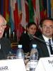 Keynote speaker Sir Sydney Kentridge QC (left) with Ambassador Christian Strohal, at a meeting on the role of defence lawyers in guaranteeing a fair trial, Tbilisi, 3 November 2005. (OSCE/Curtis Budden)