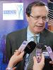 OSCE Secretary General Marc Perrin de Brichambaut speaks to journalists at a two-day conference on the security implications of climate change, Bucharest, 5 October 2009. (Romanian Foreign Ministry)