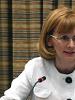 Radmila Sekerinska, head of the OSCE/ODIHR Election Observation Mission in Kyrgyzstan, speaks at a press conference in Bishkek on 15 June 2009. (OSCE/Yegor Tilpunov)