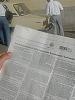 An Armenian citizen reads the international observer statement on the 25 May 2003 parliamentary elections, published in full by one of Armenia's biggest newspapers. (OSCE/ODIHR)