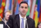 OSCE Chairperson-in-Office, Minister for Foreign and European Affairs and Trade of Malta, Ian Borg addresses inaugural Permanent Council meeting in Vienna, 25 January 2024. (OSCE/Micky Kroell)