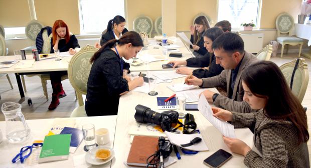 Students participate in the second edition of the Public Administration School, organized by the office of the OSCE High Commissioner on National Minorities and the Institute for European Policies and Reforms, 23 February 2024, Chisinau. (IPRE/Simion Ciochina)