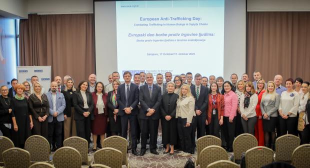 SARAJEVO, 17 October 2025 - On the occasion of European Anti-Trafficking Day, the OSCE Mission to BiH, together with the OSCE Special Representative and Co-ordinator for Combating Trafficking in Human Beings (OSR/CTHB), organized a conference in Sarajevo.