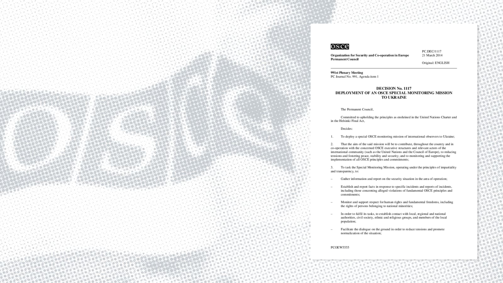 Permanent Council Decision No. 1117 Permanent Council Decision No. 1117
