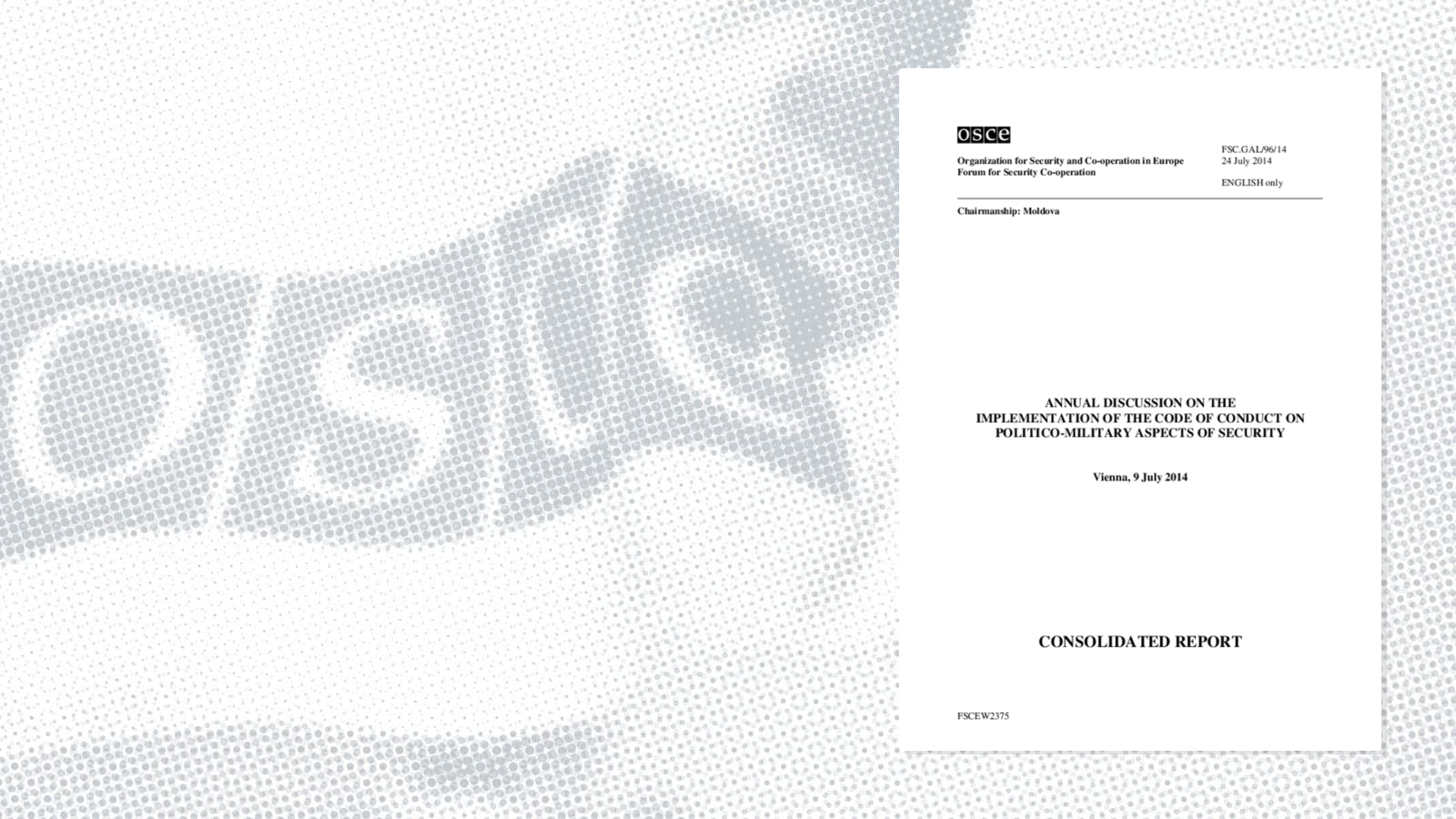 2014 Annual Discussion of the Implementation of the Code of Conduct on Politico-Military Aspects of Security
