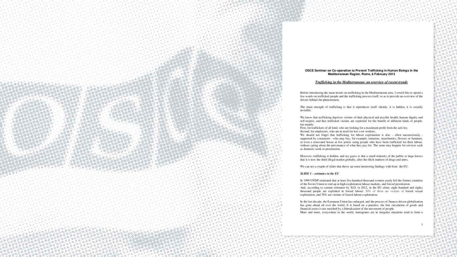 Remarks by Paola Monzini