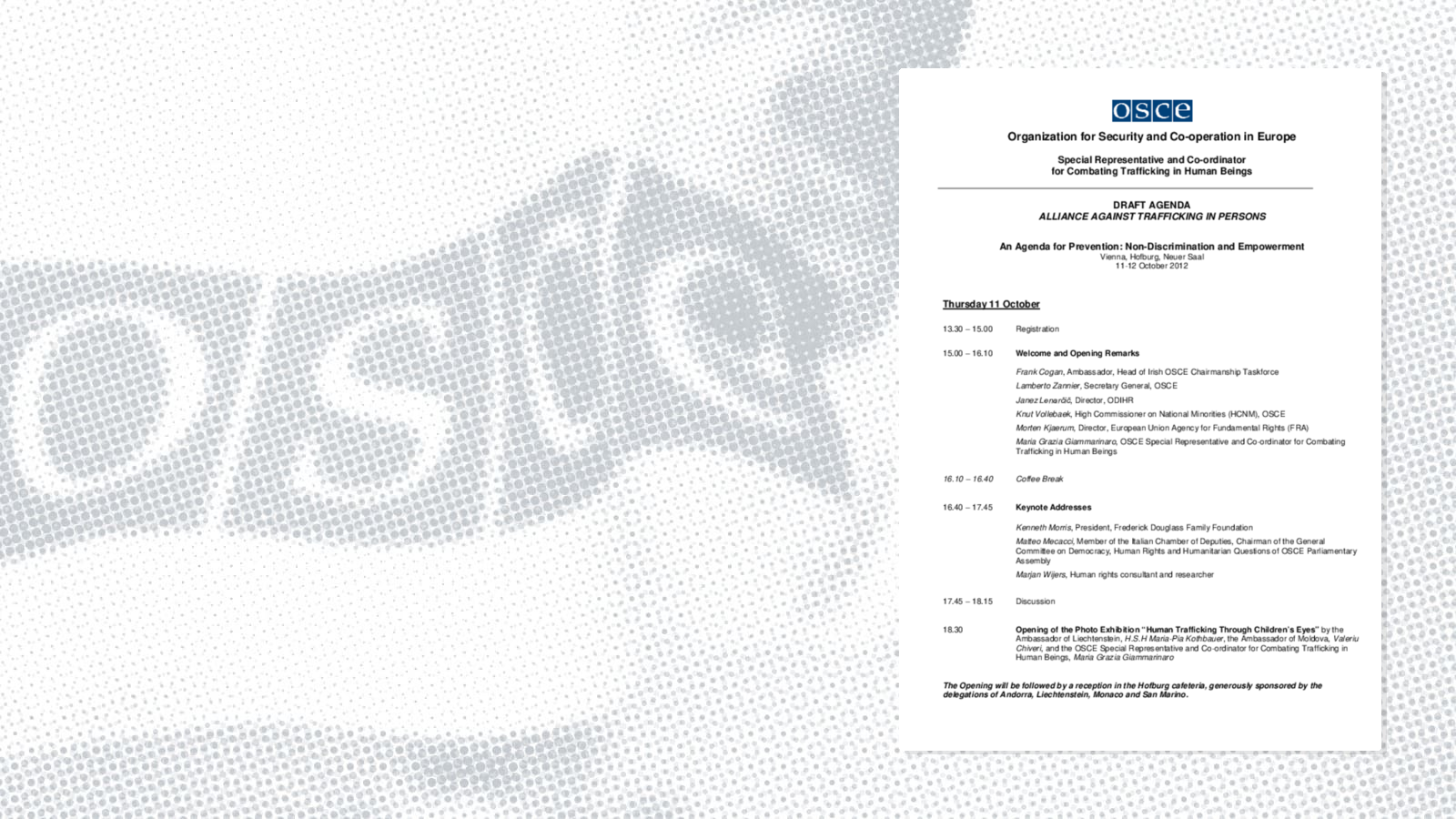 Draft Agenda Draft Agenda