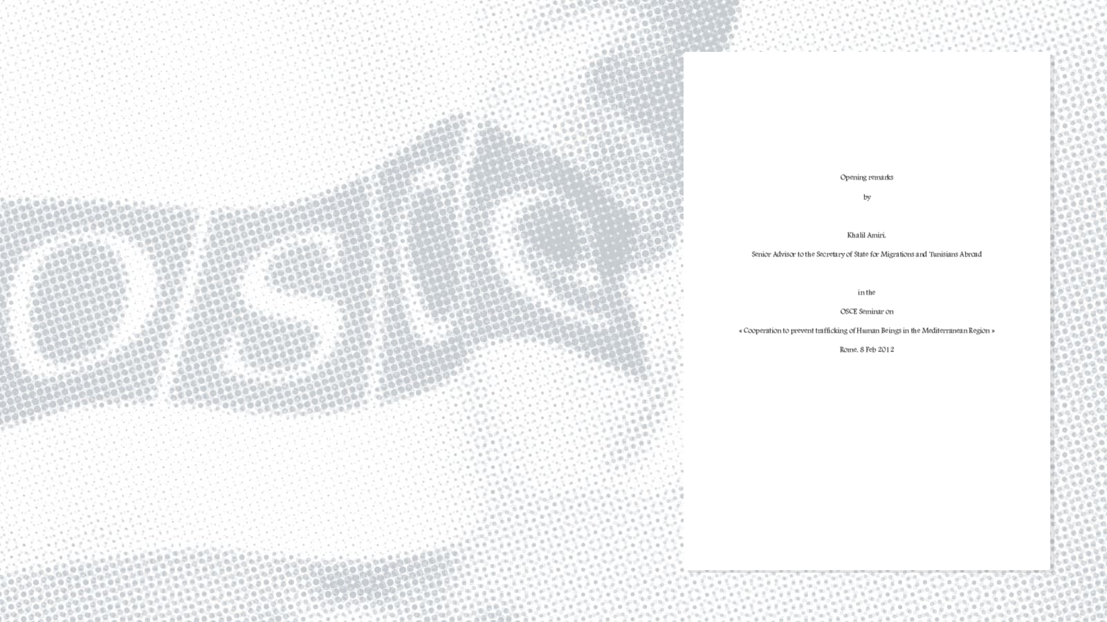 Opening remarks by Khalil Amiri