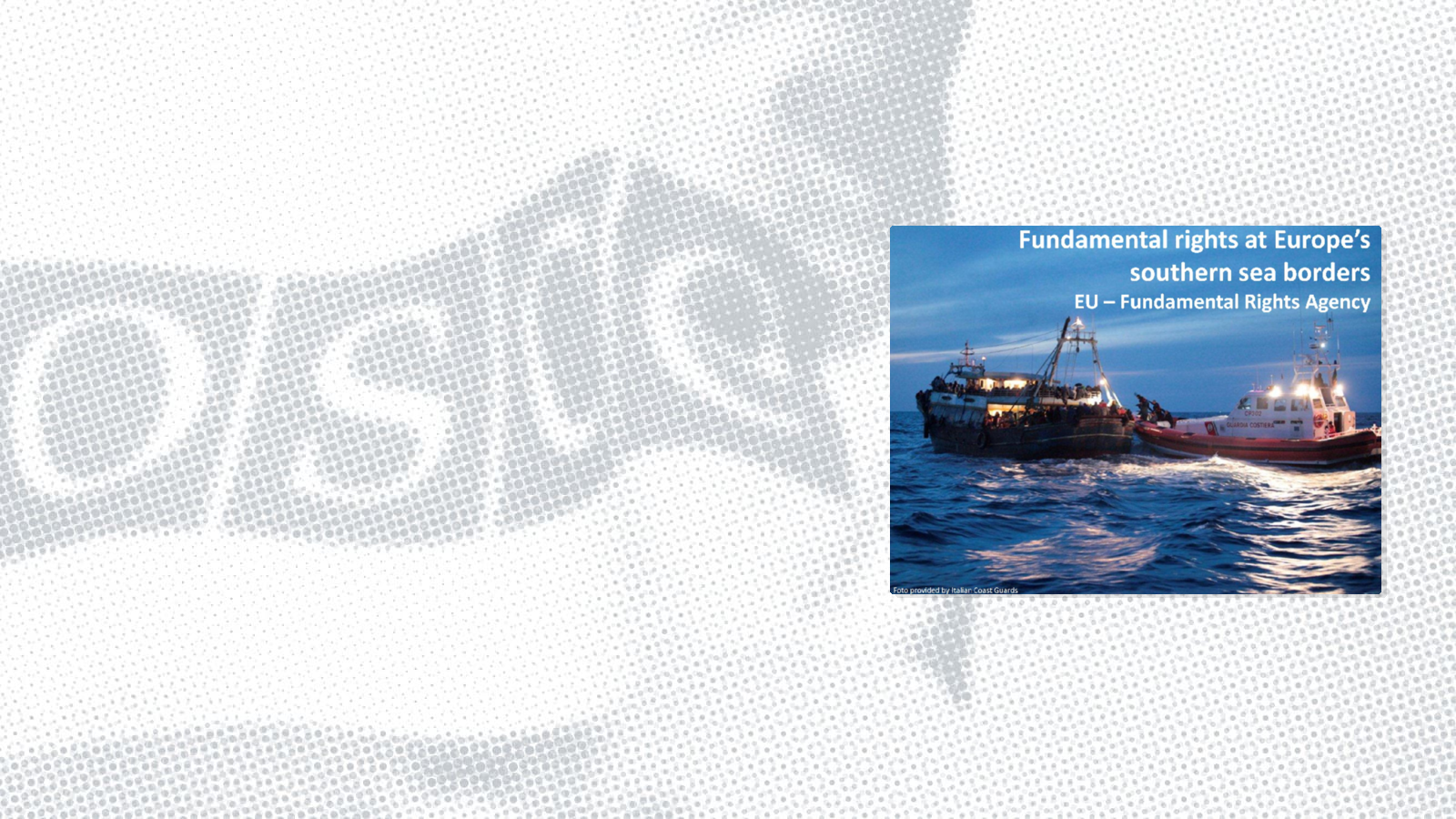 Presentation by Adriano Silvestri: Fundamental rights at Europe's southern sea borders