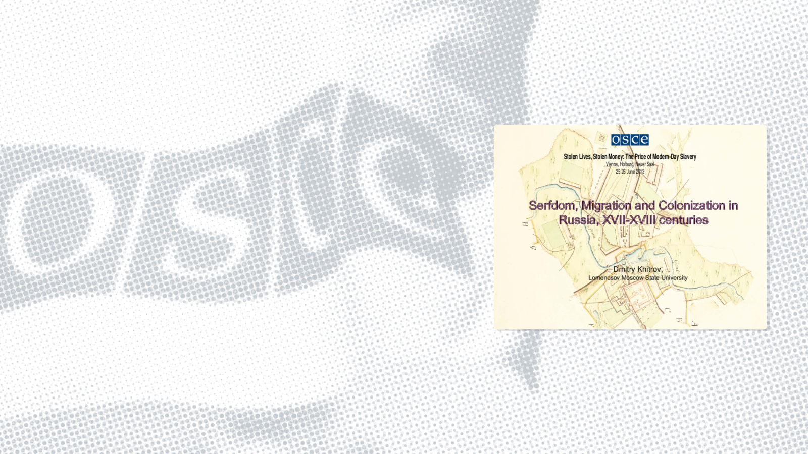 Panel 1: Slides by Dmitry Khitrov, Associate Professor of Russian History, Lomonosov Moscow State University, Russian Federation