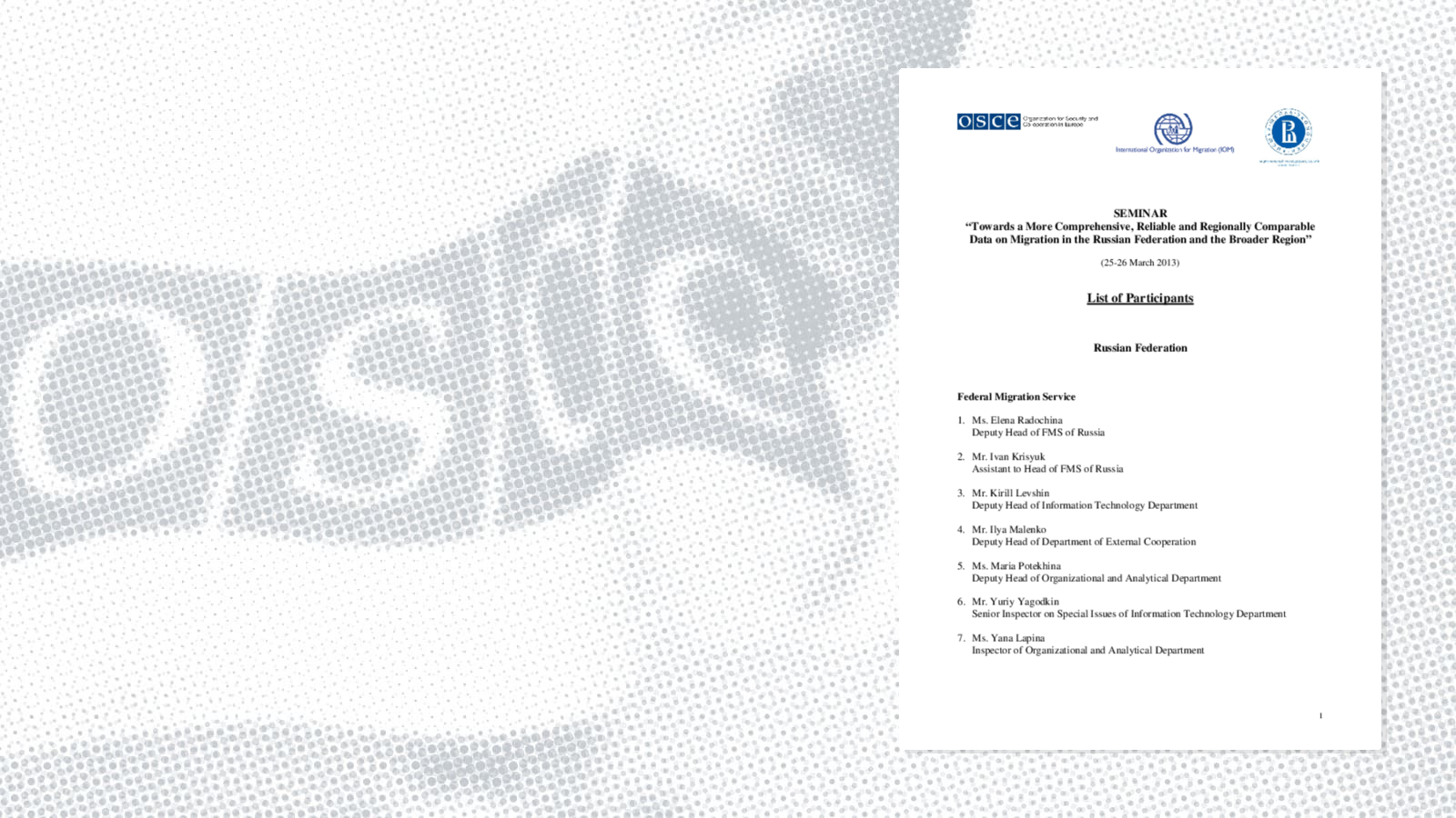 List of Participants