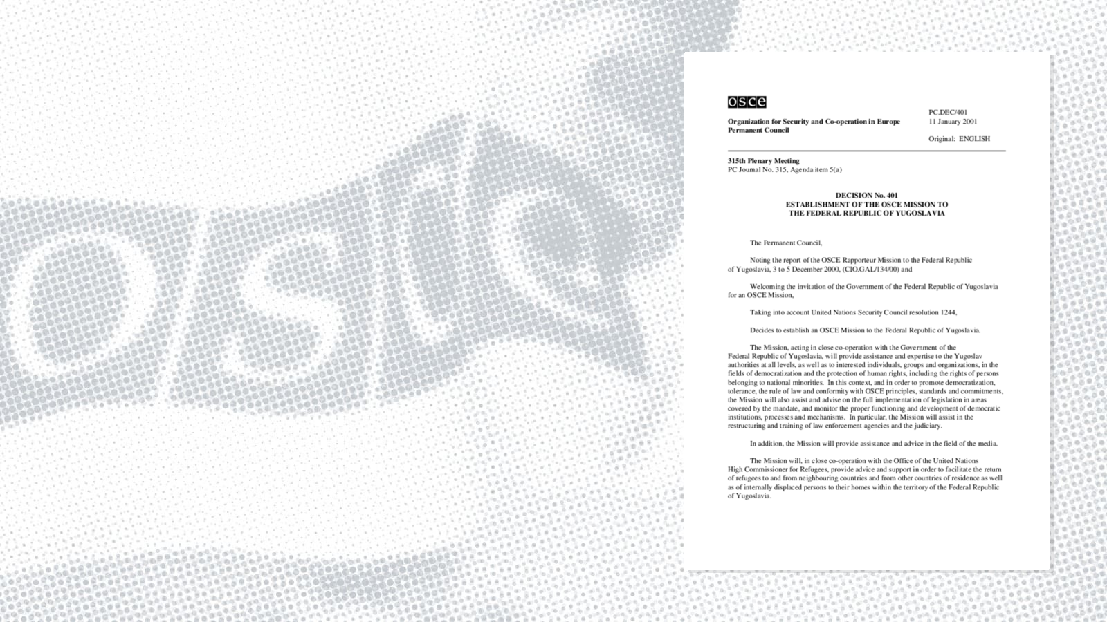 Permanent Council Decision No. 401